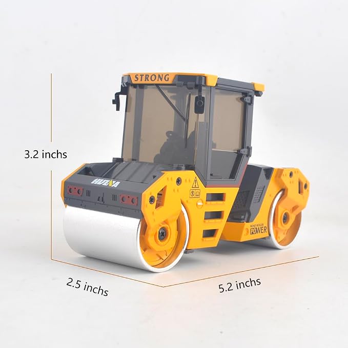 1/50 Scale Diecast Road Roller Toys Metal Engineering Road Planer Vehicle Truck Toy Construction Vehicles Model for Kids (1:50 Road Roller)