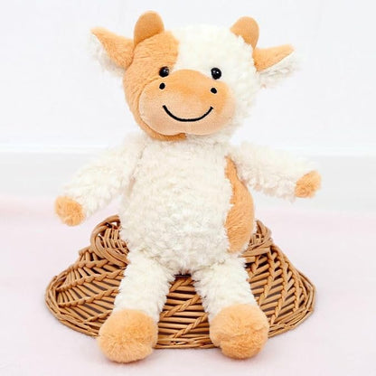 YUKOUQIAN Cow Plush Doll Toy - 11.8 inch for Girls & Boys (Stand Cow Yellow)