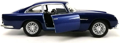 Sport Racing Classic Model Car Die-Cast 1:38 1963 Aston Martin DB5 Blue Color Toy Collection Pull Back Open Door Hobby Collectible