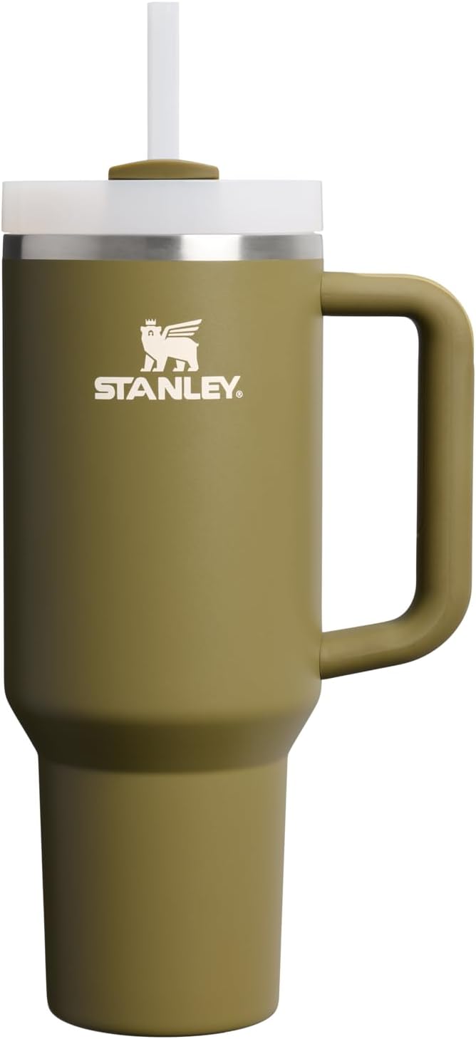 STANLEY Quencher H2.0 Flow State Tumbler, 40 oz, Thyme | Handle and Straw | 3-Position Lid | Cup Holder Compatible for Travel | Insulated Stainless Steel Cup | BPA-Free