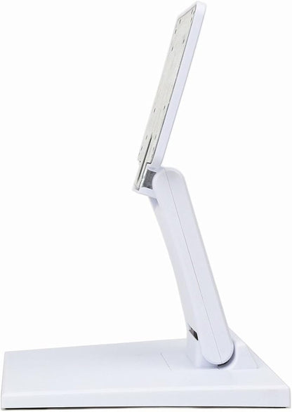 WEARSON Single Adjustable LCD Monitor Stand Mount Folding VESA Monitor Desk Stand with VESA Hole 75x75mm 100x100mm (White)