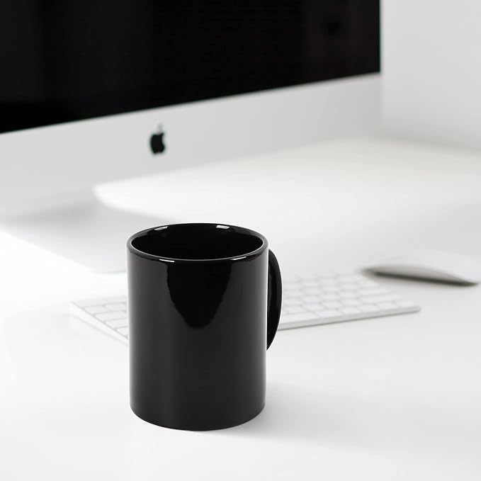 Large Coffee Mugs, 22 OZ(650ml) Extra Coffee Mug Set of 2, Smooth Ceramic Boss Cups, Big Capacity and Large Handle, for Dad Men, Black