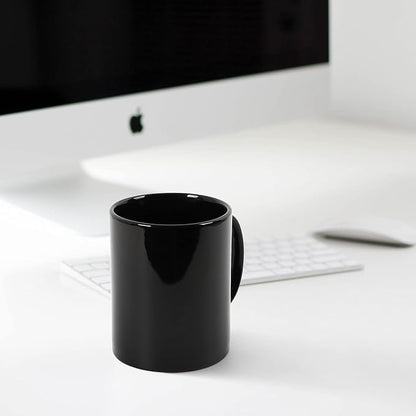 Large Coffee Mugs, 22 OZ(650ml) Extra Coffee Mug Set of 2, Smooth Ceramic Boss Cups, Big Capacity and Large Handle, for Dad Men, Black