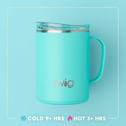 Swig Life 24oz Travel Mug, Bourbon Barrel | Triple Insulated Stainless Steel - Handle & Lid Included - Keeps Coffee Hot or Cold - Cup Holder Friendly
