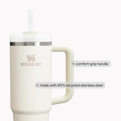 STANLEY Quencher H2.0 Flow State Tumbler, 20 oz, Spring Green | Handle and Straw | 3-Position Lid | Cup Holder Compatible for Travel | Insulated Stainless Steel Cup | BPA-Free