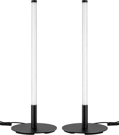 EDISHINE Upgraded LED Table Lamp Set of 2, Stepless Dimmable Bedside Lamps with Metal Finish & 3 Color Temperature, 6W Modern Desk Lamps, Black Nightstand Lamp for Bedroom, Living Room, Corner, Gift | Stepless Dimmable, Metal Finish, 3 Color Temperatur...