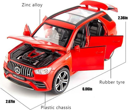 WAKAKAC 1/32 Scale Diecast Car Model AMG GLE 63S SUV Toy Car Pull Back with Light and Sound Toy Vehicles for Girls Boys Gift(Red)