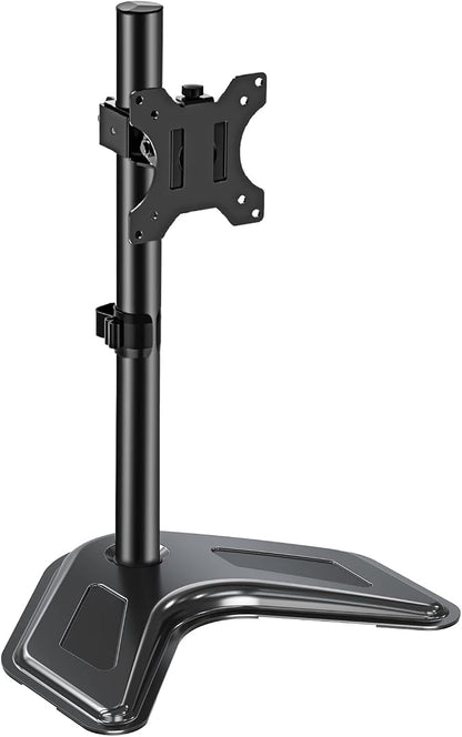 MOUNT PRO Single Monitor Stands Fits 13-32 inch/17.6 lbs Screen, Free-Standing Computer Monitor Mount for Desk, Display Standing with Adjustable Height/Tilt/Swivel/Rotation, VESA 75x75 100x100