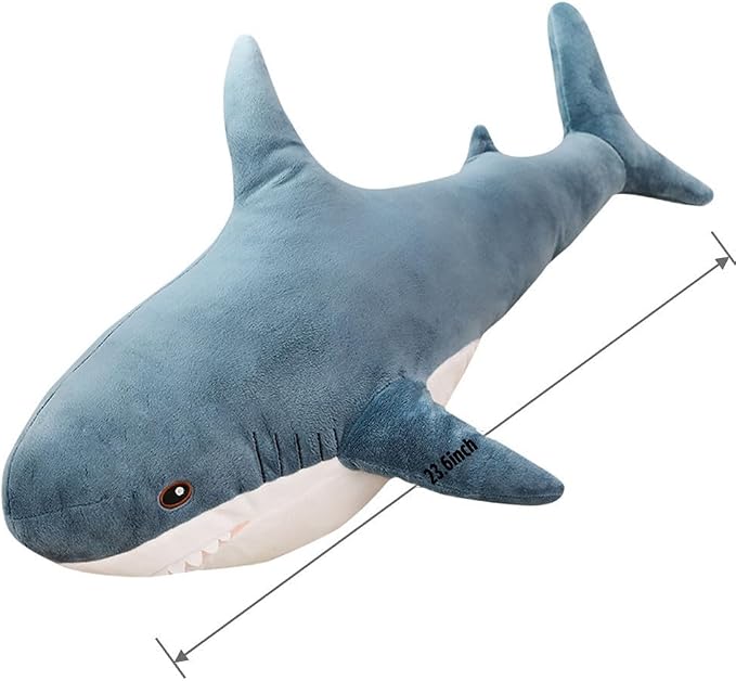 XIYUAN 23.6inchShark Plush Stuffed Toy Pillow Soft Cute Shark Throw Pillow Cushion Large Shark Plush Stuffed Animal Toy CushionPillow Kids and Adult Gift