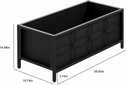 Zhongma Sturdy Raised Garden Bed with Inner Fabric Liners for Vegetables Flower, Planter Box for Backyard Patio Balcony. Inner Size: 33.85x14.17x11 inch