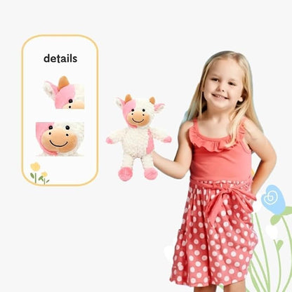 YUKOUQIAN Cow Stuffed Animal Cow Plush Doll Toy 15.7 inch for Girls Boys (Stand Cow pink15.7)