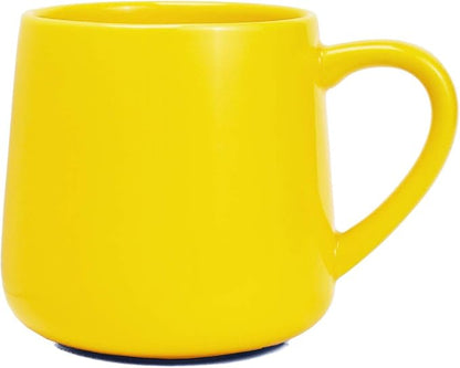 Bosmarlin Large Glossy Ceramic Coffee Mug, Yellow Tea Cup for Office and Home, 18 oz, Suitable for Dishwasher and Microwave, 1 Pack (Yellow)