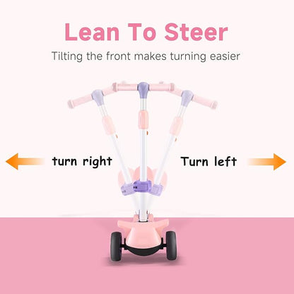 2 in 1 Kick Scooter with Removable Seat, 3 LED Wheels Kick Scooter for Kids, 4 Adjustable Height & Foldable Design Toddler Scooters Sit or Stand Ride for Boys & Girls 2-10 Years Old