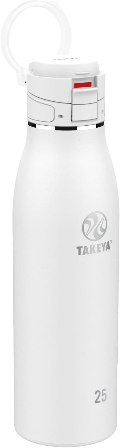 Takeya Traveler Stainless Steel Travel Coffee Mug with Flip-Lock Lid (25 oz, Arctic)- Leakproof Insulated Mug for Coffee & Tea