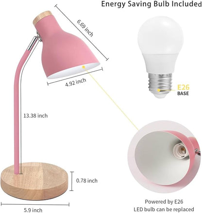 Himmel Desk Lamp, Adjustable Metal Table Lamp, Children's Table Lamp for Bedroom, Living Room, E27 Socket Reading Next to Lamp (Black)