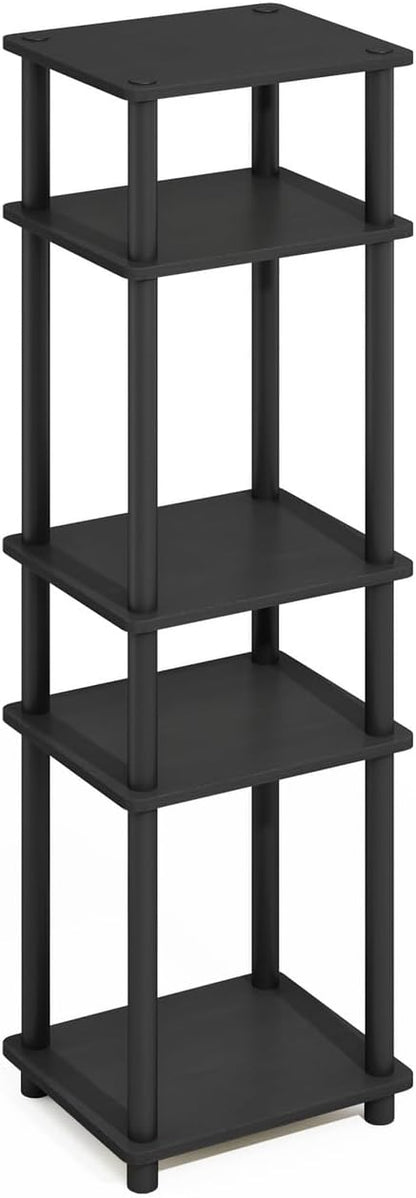 Furinno Turn-N-Tube Storage Shelves, Stackable Standing Shelf, Open Corner Shelf, for Organization and Storage, Living Room, Garage, Home Office, Americano