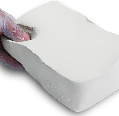 ReArt Air Dry Modeling Clay 3.3LBS, for Sculpting, Wheel Throwing, Hand Building, All-Purpose Modeling Clay (White)