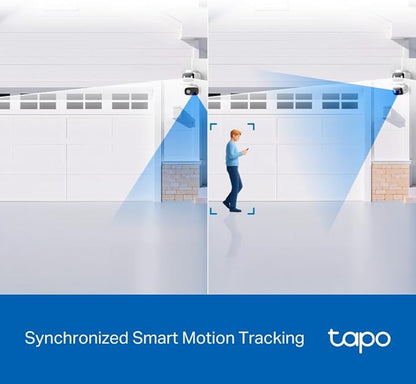 Tapo 2K Indoor/Outdoor Dual Lens Pan/Tilt Wired Security Camera - 125° Wide-Angle View + 6mm Zoom, Motion Track, Person/Vehicle Detection, Local Storage or Optional Cloud, C246D