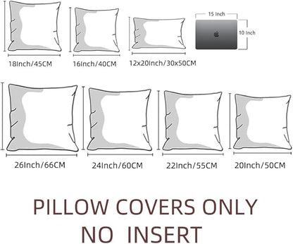 Fancy Homi 4 Packs Decorative Throw Pillow Covers for Living Room Couch Bed, Modern Farmhouse Boho Home Décor Accent Cushion Case, 20" x 20", Rust