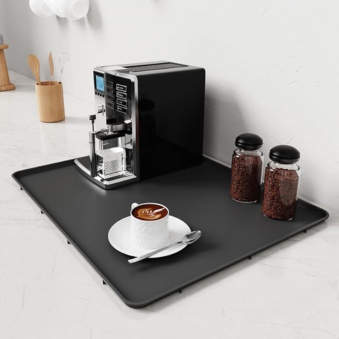 Coffee Mat, Bar Mat for Kitchen Counter, 16"x24" Kitchen Coffee Bar Pad, Anti-Slip, Heat Resistant Pad for Espresso Machines, Dinner Plates, Ice Cream Machines, Espresso Accessory