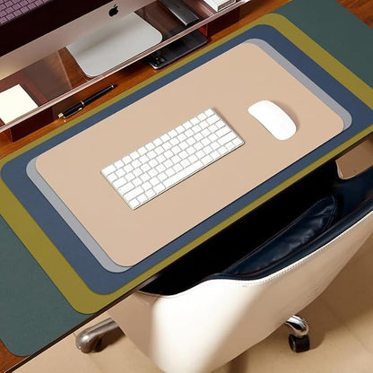 Leather Desk Mat - Small Non-Slip PU Desk Pad for Office and Home - Desk Organization and Accessories - Ideal for Large Mouse Pad and Small Desk Mats on Top of Desks (Beige,23.6"x 13.8")