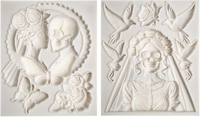 Skeleton Bride and Groom Clay Molds for Crafts