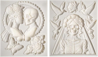 Skeleton Bride and Groom Clay Molds for Crafts