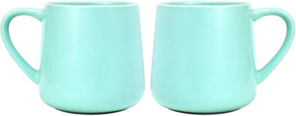 Bosmarlin Glossy Ceramic Coffee Mugs Set of 2, Tea Cup for Office and Home, 18 oz, Suitable for Dishwasher and Microwave(Mint Green, 2)