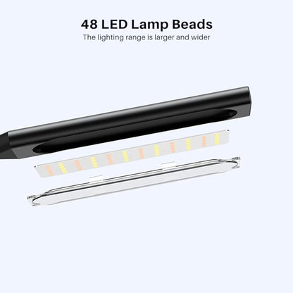 LED Desk Lamp, Touch Adjustable Table Lamp with USB Charging Port 5 Modes and 6 Brightness Levels Eye Protection Reading Light 48 LED Memory Function Desk Lights for Home Office Black