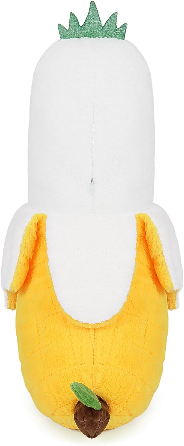 PEACH CAT Pineapple Banana Duck Plush Pillow Duck Stuffed Animal Cute Fruit Plushie for Girls and Boys White 19.7"