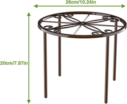 1 PCS Plant Stand,-Heavy Duty Metal Stand Decorates Plants, Anti-Rust Flower Pot Stand, Round Plant Rack for Room Indoor and Outdoor Courtyard,Gardens, Brown.