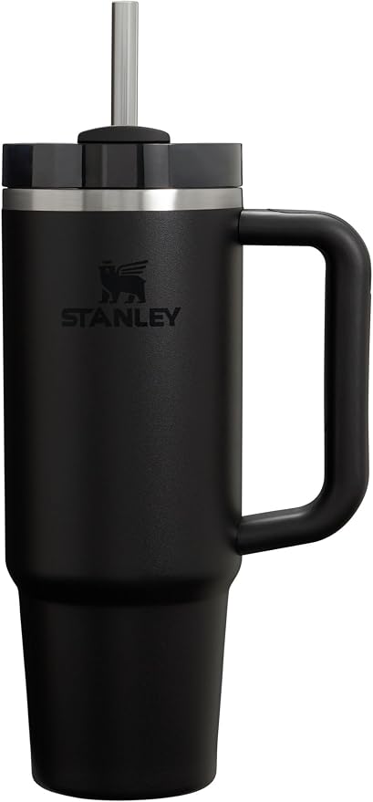 STANLEY Quencher H2.0 Flow State Tumbler, 30 oz, Black 2.0 | Handle and Straw | 3-Position Lid | Cup Holder Compatible for Travel | Insulated Stainless Steel Cup | BPA-Free