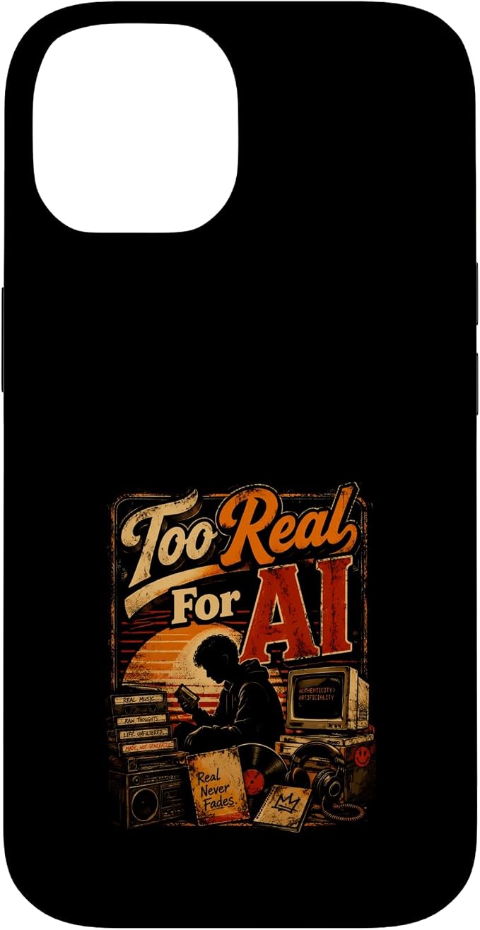 Too Real for AI - Authentic Music Lovers Case for iPhone 14