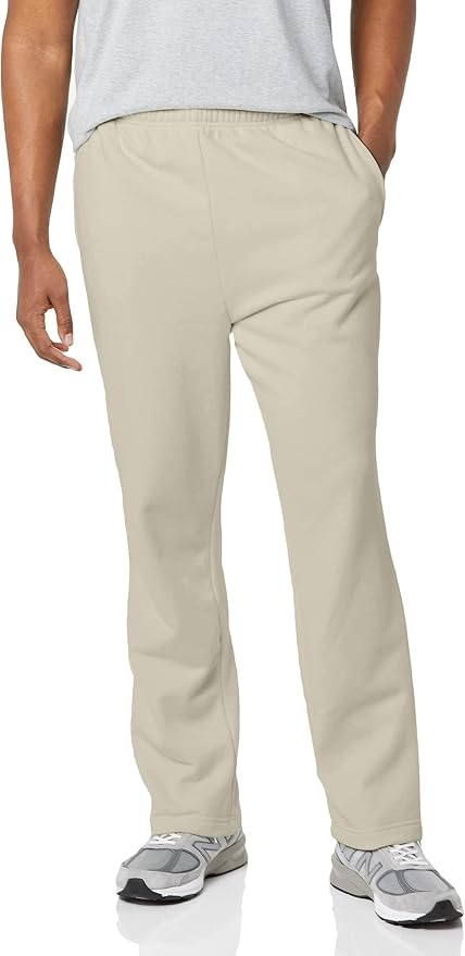 Amazon Essentials Men's Relaxed Straight Leg Fleece Open Bottom Sweatpant (Available in Big & Tall)