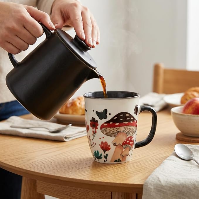 Mushroom Coffee Mug - Heat Changing Tea Mugs for Women Men, 16oz Ceramic Color Changing Cup, Gifts for Mothers Day Christmas