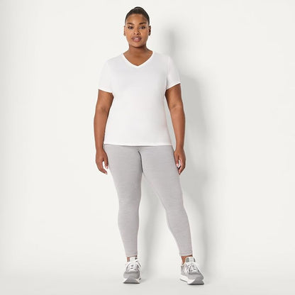 Amazon Essentials Women's Active Quick Dry Tech Stretch Short-Sleeve V-Neck T-Shirt (Available in Plus Size), Pack of 2