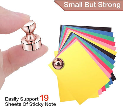 LOVIMAG Fridge Magnets 20Pcs for Refrigerator Whiteboard, Rose Gold | Small Strong Neodymium Metal Cute Push Pin for Classroom, Kitchen, Accessories Decorative, Office, Calendar