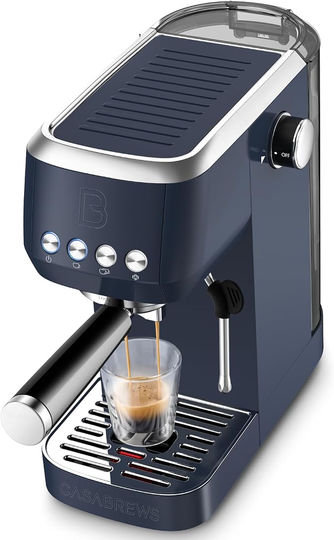 CASABREWS 3700 Essential Espresso Machine, Stainless Steel Espresso Maker | 20-Bar Italian Pump, Powerful Steam Wand, 43.9oz Removable Water Tank, Compact Espresso Maker for Home, Cappuccino & Latte