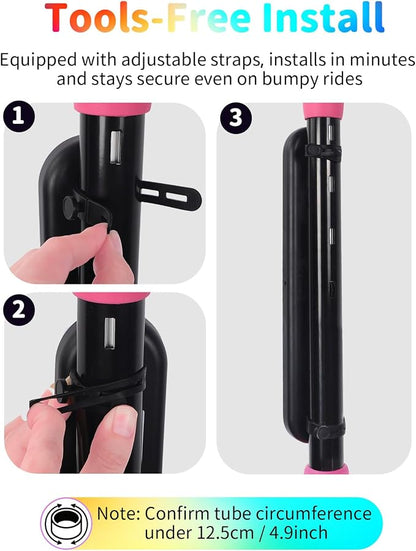 BELEEV LED Scooter Frame Light for Night Riding, 11 Flashing Effects, Battery Powered, Fits for Bicycles Electric Kick Scooters, Cool Bike Accessory for Adult, Kids & Teens, Ideal for Riding Camping