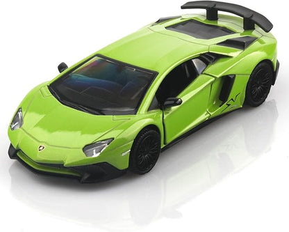 TOKAXI 1/36 Scale Lamborghini Aventador LP750-4 SV Diecast Cars Models,Pull Back Vehicles Toy Cars,Cars Gifts for Boys Girls (Green)