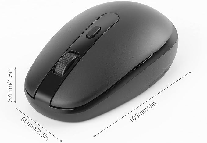 Rii Wireless Mouse RM700 2.4G Silent Mouse with USB Receiver for Laptop,PC,Mac,Chromebook,Windows (Black)