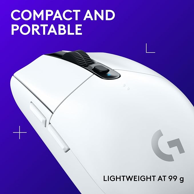 Logitech G305 Lightspeed Wireless Gaming Mouse - White | 12,000 DPI, Lightweight, 6 Programmable Buttons, 250h Battery, On-Board Memory, Compatible with PC and Mac