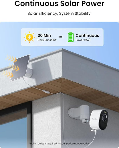 REOLINK Security Cameras Outdoor Wireless WiFi, Argus 3 Pro+Solar Panel with 5MP Color Night Vision, 2.4G/5Ghz WiFi, Non-Stop Solar Powered, Human/Vehicle Detection, Home Hub Compatible