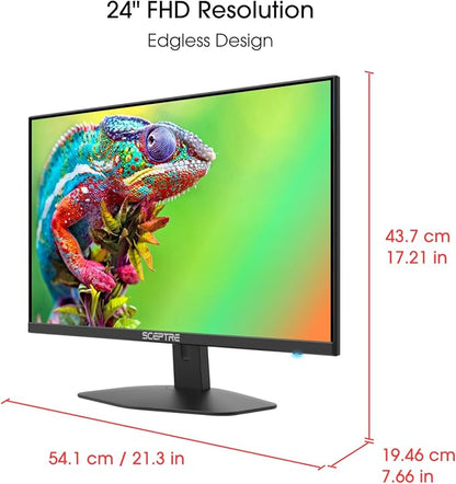 Sceptre Prime 24-inch Gaming Monitor 100Hz 1ms DisplayPort HDMI x2 100% sRGB AMD FreeSync Build-in Speakers, Eye Care Frameless Machine Black 2025 (E248W-FW100T) | 23.8 FHD, 1ms Blur Reduction, 100% Srgb, Dp1.2 Plus HDMI 2.0 X2, Built-in 2×2w Speakers,...
