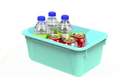 Storex Small Cubby Bins – Plastic Storage Containers for Classroom, 12.2 x 7.8 x 5.1 inches, Class Teal, 5-Pack (62420A05C)