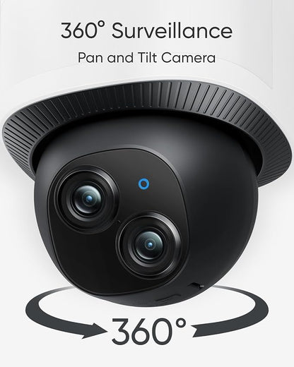 eufy Floodlight Camera E340(with AC Cable),Security Camera Outdoor, 360° PTZ, 24/7 Recording, 2.4G/5G Wi-Fi, 2000 LM, Motion Detection, Built-in Siren, Dual Cam, HB3 Compatible, No Monthly Fee