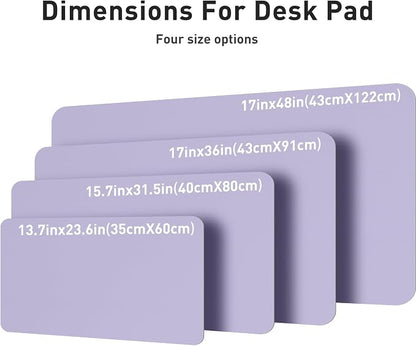Aothia Leather Desk Pad - Protector and Blotter, Mouse Pad and Office Mat, Non-Slip PU Leather Laptop Desk Pad, Waterproof Writing Pad for Office and Home (36" x 17", Lavender)