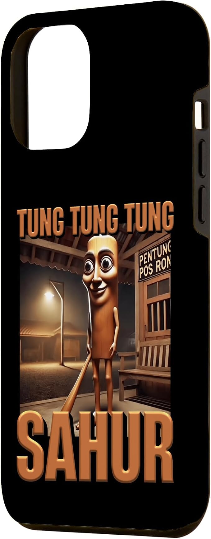 Internet Hilarious Meme AI Character Tung Tung Tung Sahur Case for iPhone 12 Pro Max
