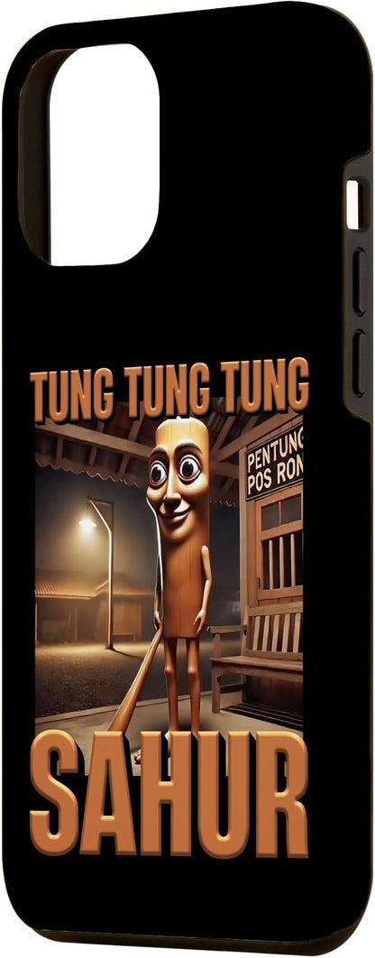 Internet Hilarious Meme AI Character Tung Tung Tung Sahur Case for iPhone 12 Pro Max
