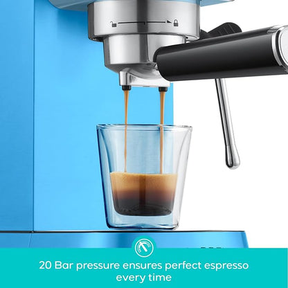 CASABREWS CM5418 Espresso Machine, Espresso Coffee Maker with Steam Wand | Stainless Steel, 20-Bar Pump, Built-in Pressure Gauge, Powerful Steam Wand for Cappuccino Latte for Home, 34oz Water Tank